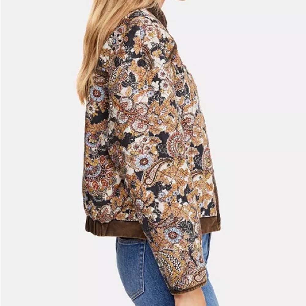 Free People Patchwork Bomber Jacket - Brown and C… - image 6
